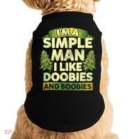 Im A Simple Man I Like Doobies And Boobies Weed 420 Doggie Tank thumb 0