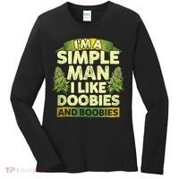 Im A Simple Man I Like Doobies And Boobies Weed 420 Women's Long Sleeve Shirt thumb 0
