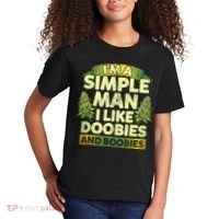 Im A Simple Man I Like Doobies And Boobies Weed 420 Kids T-Shirt thumb 2