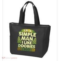 Im A Simple Man I Like Doobies And Boobies Weed 420 Tote Bag thumb 3