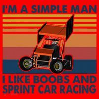 Im A Simple Man I Like Boobs And Sprint Car Racing Santa Hat thumb 1