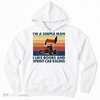 Im A Simple Man I Like Boobs And Sprint Car Racing Hoodie thumb 0