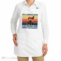 Im A Simple Man I Like Boobs And Sprint Car Racing Apron thumb 2