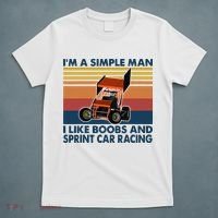 Im A Simple Man I Like Boobs And Sprint Car Racing T-Shirt thumb 5