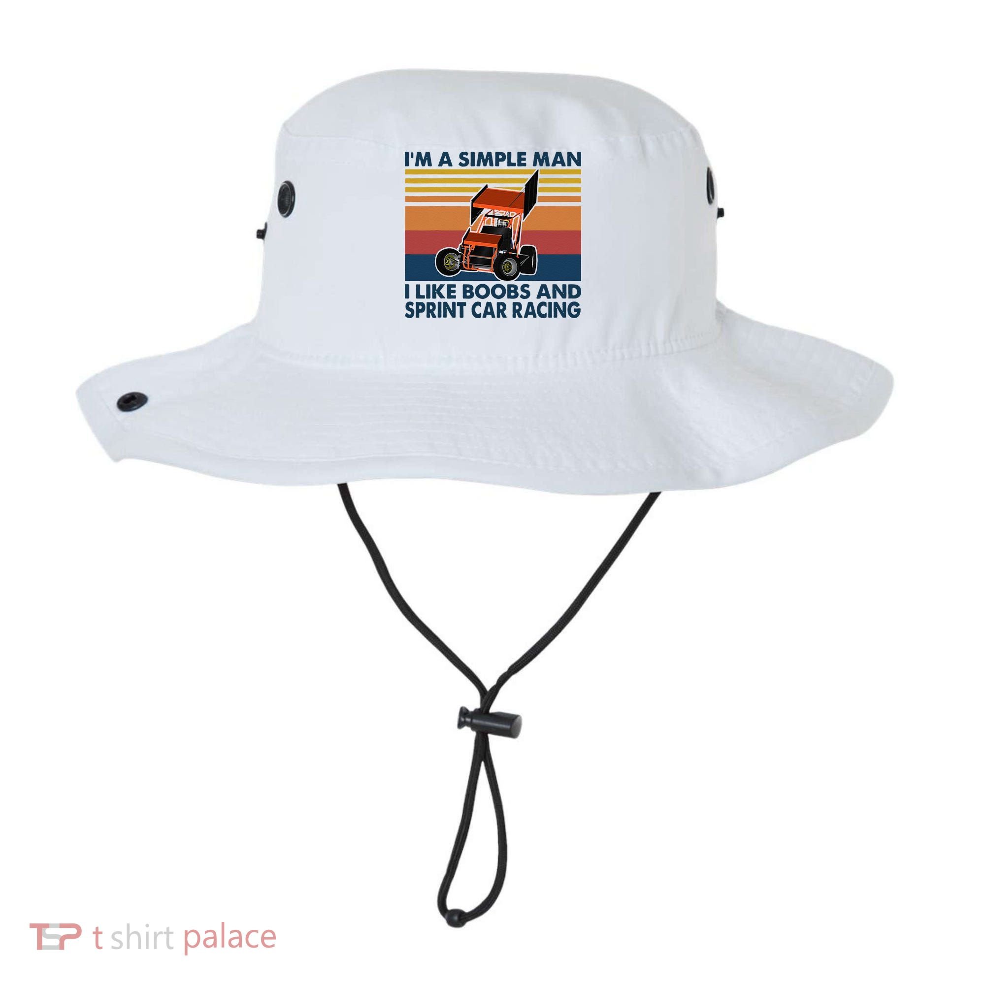 Im A Simple Man I Like Boobs And Sprint Car Racing Bucket Hat