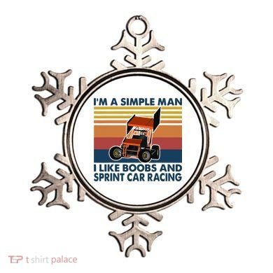 Im A Simple Man I Like Boobs And Sprint Car Racing Ornament