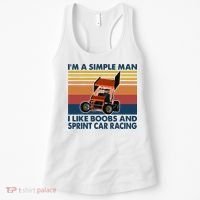 Im A Simple Man I Like Boobs And Sprint Car Racing Women's Tank Top thumb 0