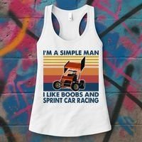 Im A Simple Man I Like Boobs And Sprint Car Racing Women's Tank Top thumb 3