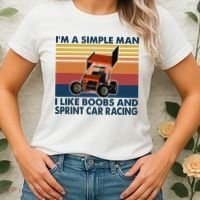 Im A Simple Man I Like Boobs And Sprint Car Racing Women's T-Shirt thumb 2