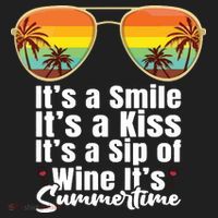 Its A Smile Its A Kiss Its A Sip Of Wine Its Summertime Beanie thumb 2