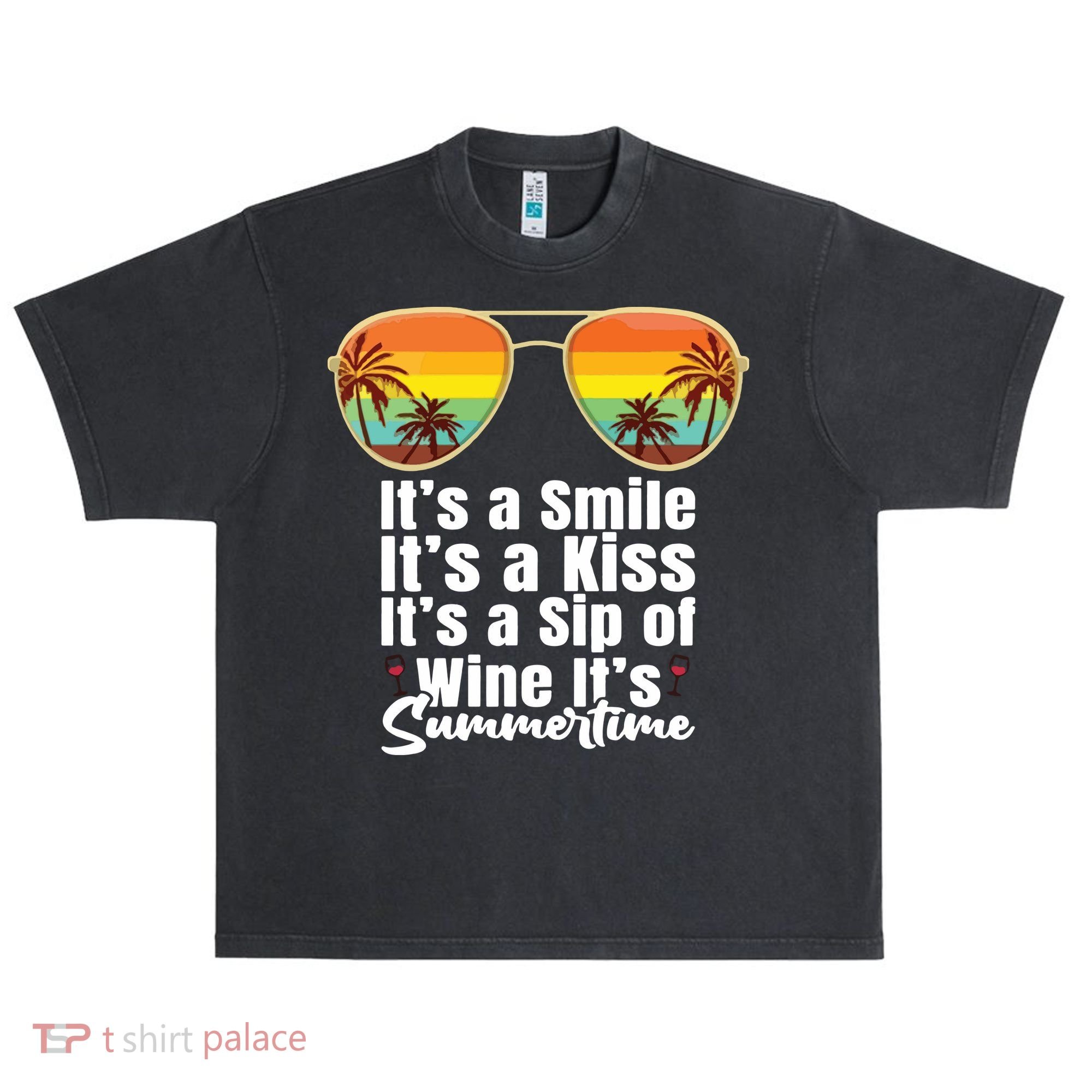 Its A Smile Its A Kiss Its A Sip Of Wine Its Summertime Urban Oversized Heavyweight T-Shirt