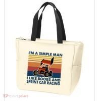 IM A Simple Man I Like Boobs And Sprint Car Racing Tote Bag thumb 3