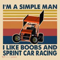 IM A Simple Man I Like Boobs And Sprint Car Racing Tote Bag thumb 4
