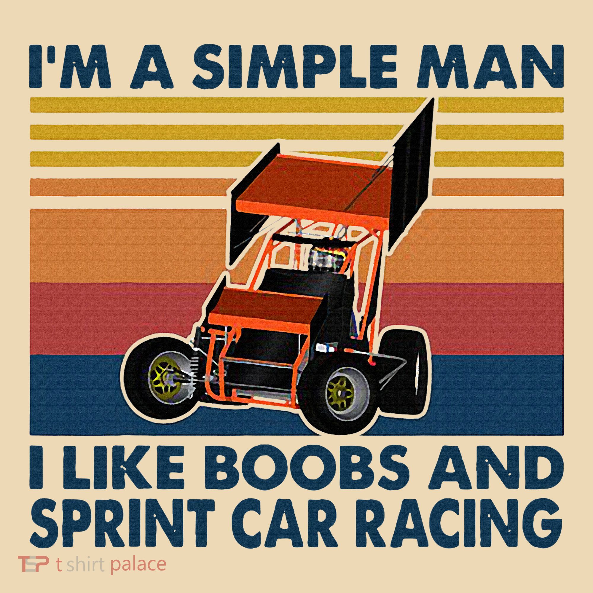 IM A Simple Man I Like Boobs And Sprint Car Racing Tote Bag