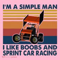 IM A Simple Man I Like Boobs And Sprint Car Racing Coaster thumb 2