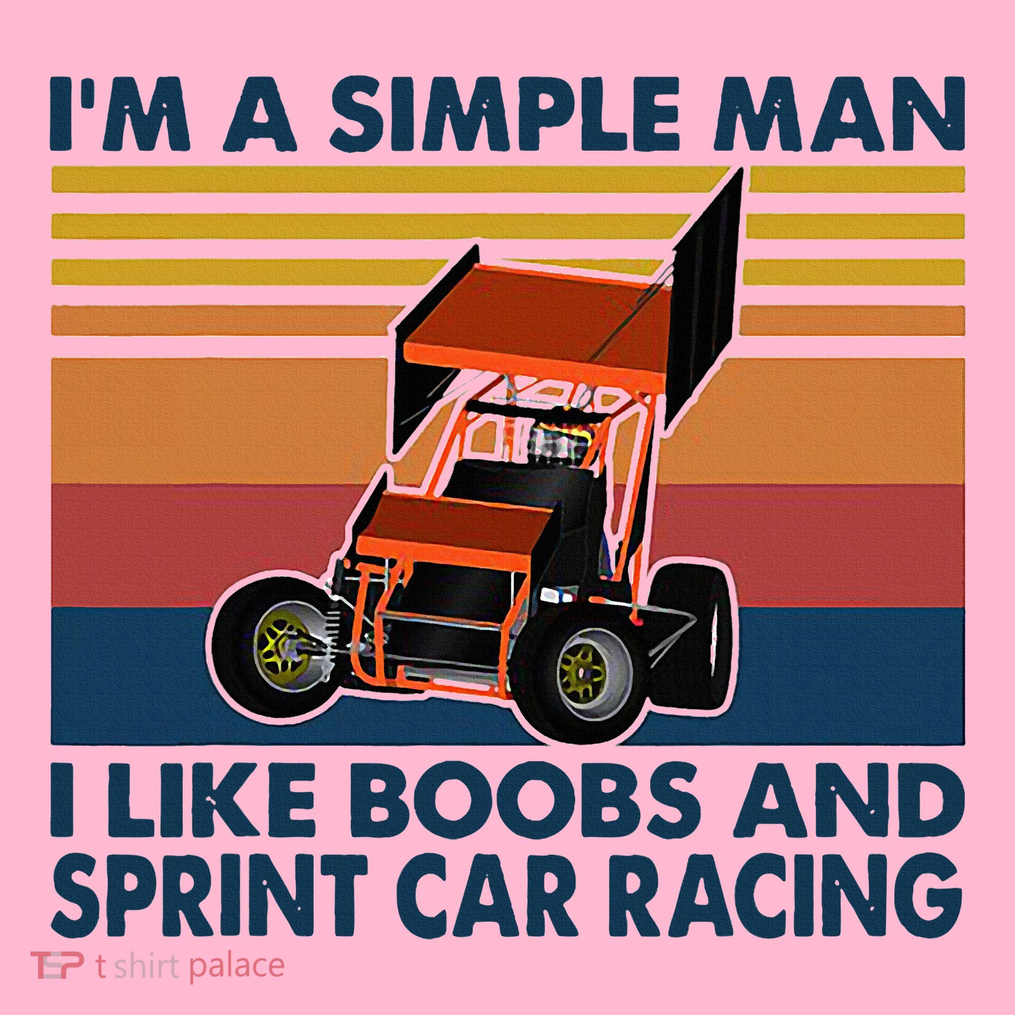IM A Simple Man I Like Boobs And Sprint Car Racing Coaster