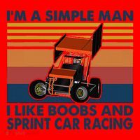 IM A Simple Man I Like Boobs And Sprint Car Racing Santa Hat thumb 1