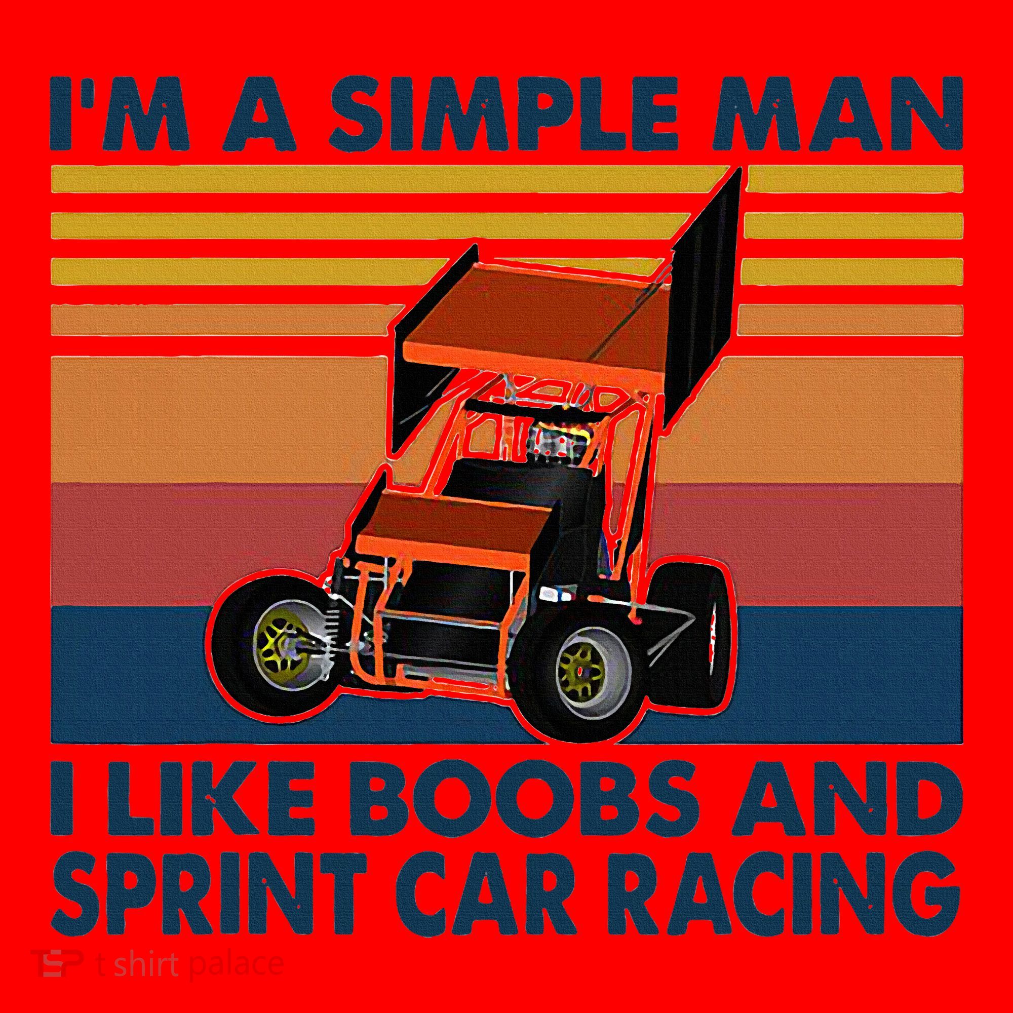 IM A Simple Man I Like Boobs And Sprint Car Racing Santa Hat