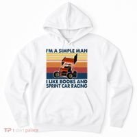 IM A Simple Man I Like Boobs And Sprint Car Racing Hoodie thumb 0
