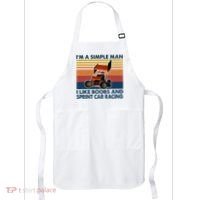 IM A Simple Man I Like Boobs And Sprint Car Racing Apron thumb 0