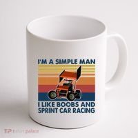 IM A Simple Man I Like Boobs And Sprint Car Racing Coffee Mug thumb 1