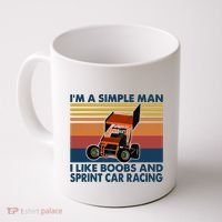 IM A Simple Man I Like Boobs And Sprint Car Racing Coffee Mug thumb 0
