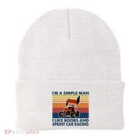 IM A Simple Man I Like Boobs And Sprint Car Racing Beanie thumb 0