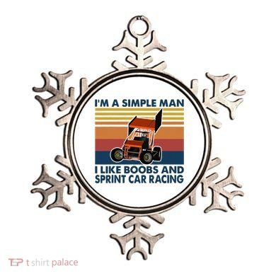 IM A Simple Man I Like Boobs And Sprint Car Racing Ornament
