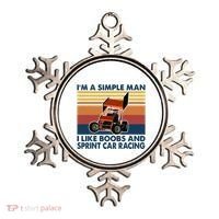 IM A Simple Man I Like Boobs And Sprint Car Racing Ornament thumb 0