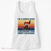 IM A Simple Man I Like Boobs And Sprint Car Racing Women's Tank Top thumb 0