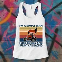 IM A Simple Man I Like Boobs And Sprint Car Racing Women's Tank Top thumb 3