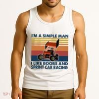 IM A Simple Man I Like Boobs And Sprint Car Racing Tank Top thumb 3