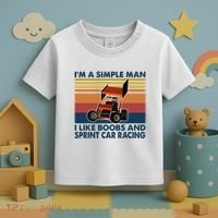 IM A Simple Man I Like Boobs And Sprint Car Racing Toddler T-Shirt thumb 3