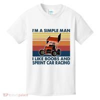 IM A Simple Man I Like Boobs And Sprint Car Racing Kids T-Shirt thumb 0