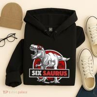 I am Six Saurus 6 Yrs Old T Rex for 6th Birthday Gift Hoodie thumb 4