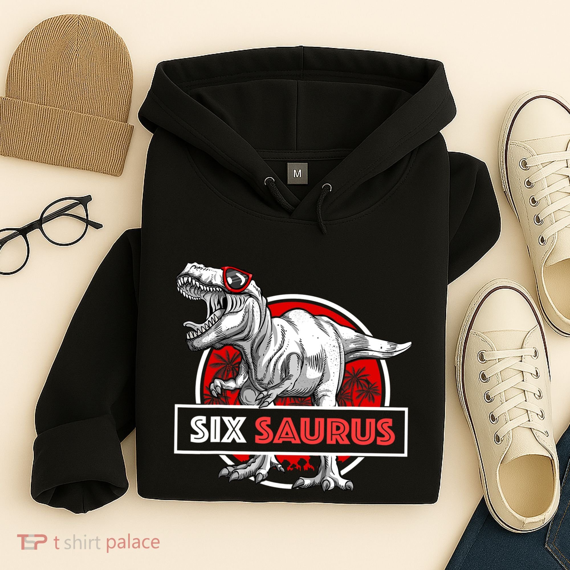 I am Six Saurus 6 Yrs Old T Rex for 6th Birthday Gift Hoodie
