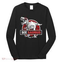 I am Six Saurus 6 Yrs Old T Rex for 6th Birthday Gift Long Sleeve Shirt thumb 0