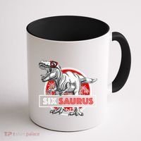 I am Six Saurus 6 Yrs Old T Rex for 6th Birthday Gift Coffee Mug thumb 1