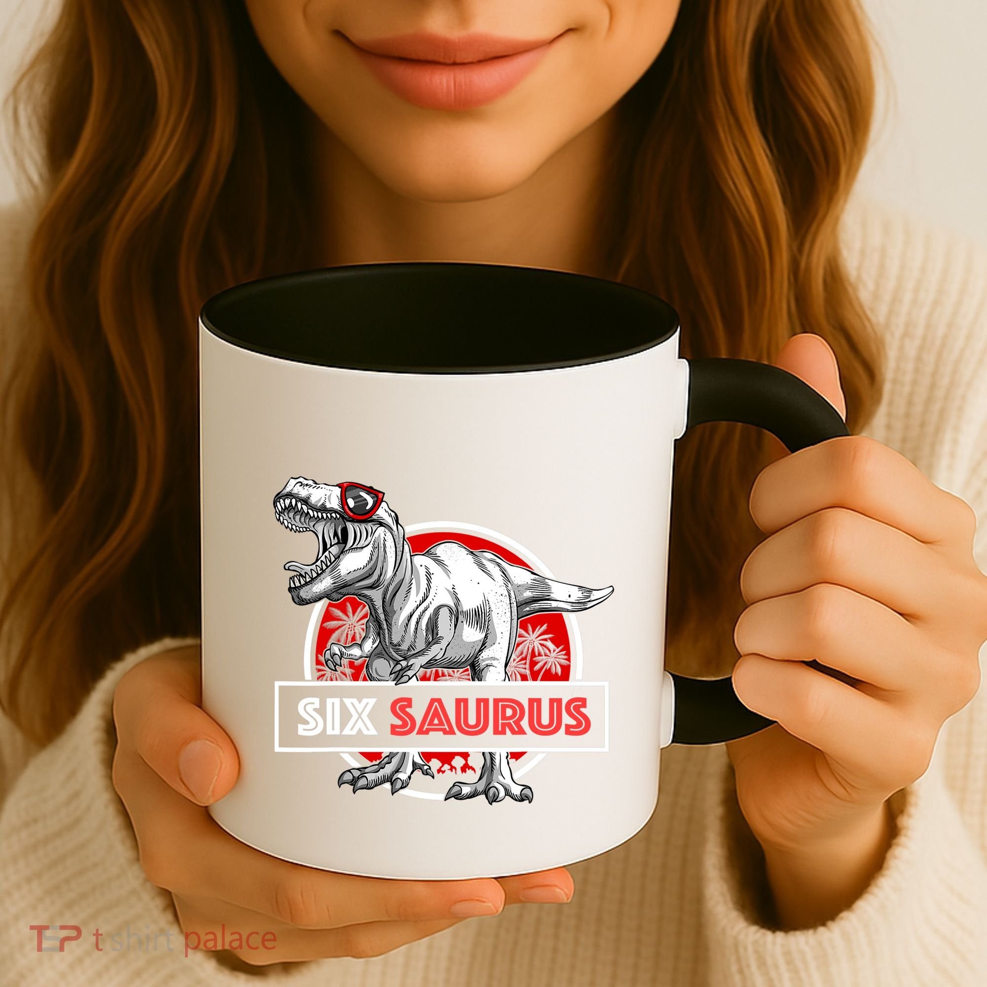 I am Six Saurus 6 Yrs Old T Rex for 6th Birthday Gift Coffee Mug