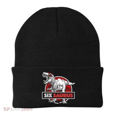 I am Six Saurus 6 Yrs Old T Rex for 6th Birthday Gift Beanie