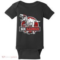 I am Six Saurus 6 Yrs Old T Rex for 6th Birthday Gift Baby Bodysuit thumb 0