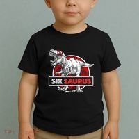 I am Six Saurus 6 Yrs Old T Rex for 6th Birthday Gift Toddler T-Shirt thumb 2