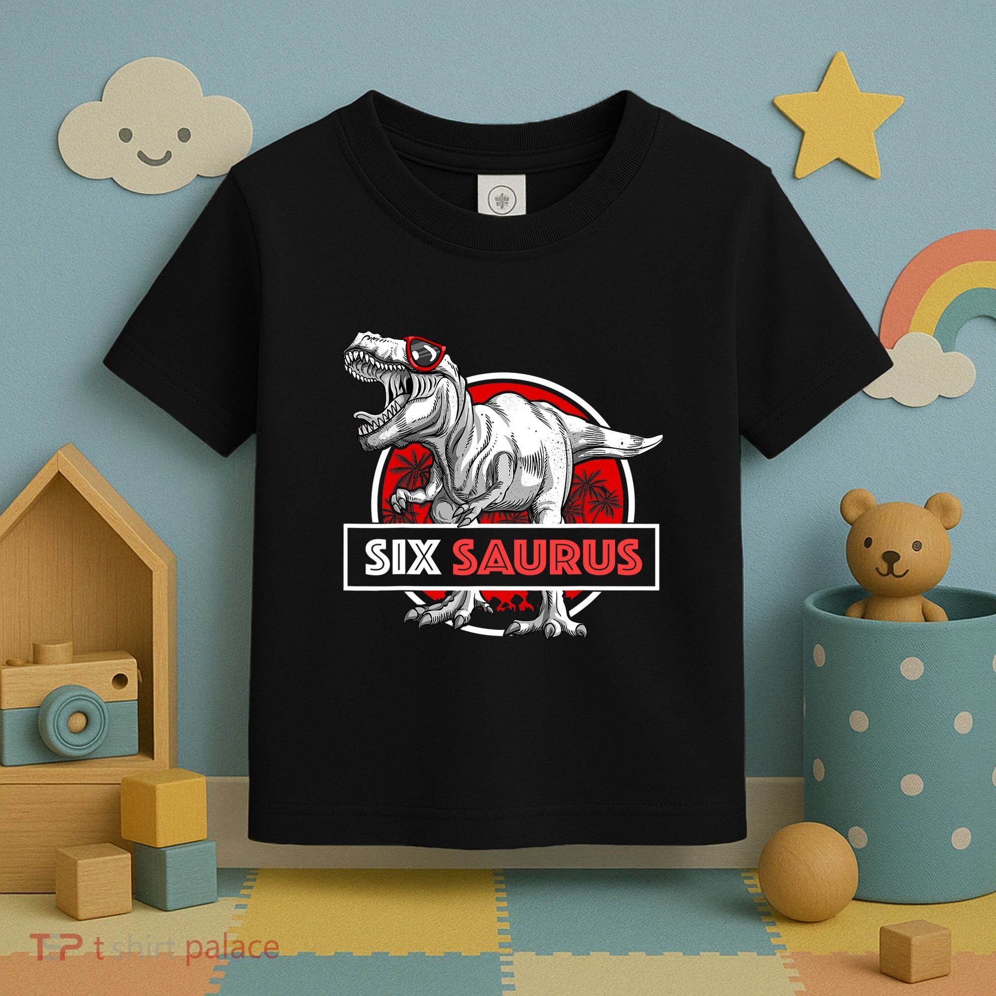 I am Six Saurus 6 Yrs Old T Rex for 6th Birthday Gift Toddler T-Shirt