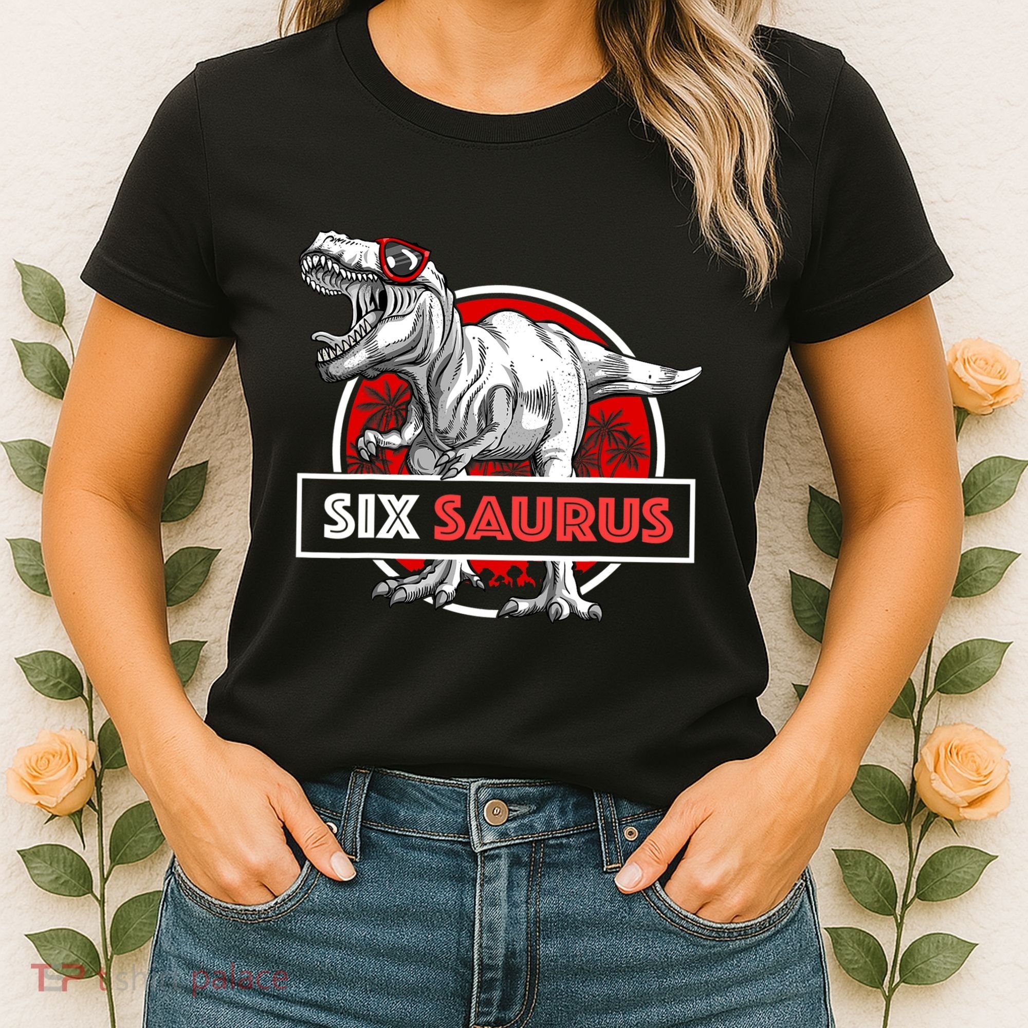 I am Six Saurus 6 Yrs Old T Rex for 6th Birthday Gift Women's T-Shirt
