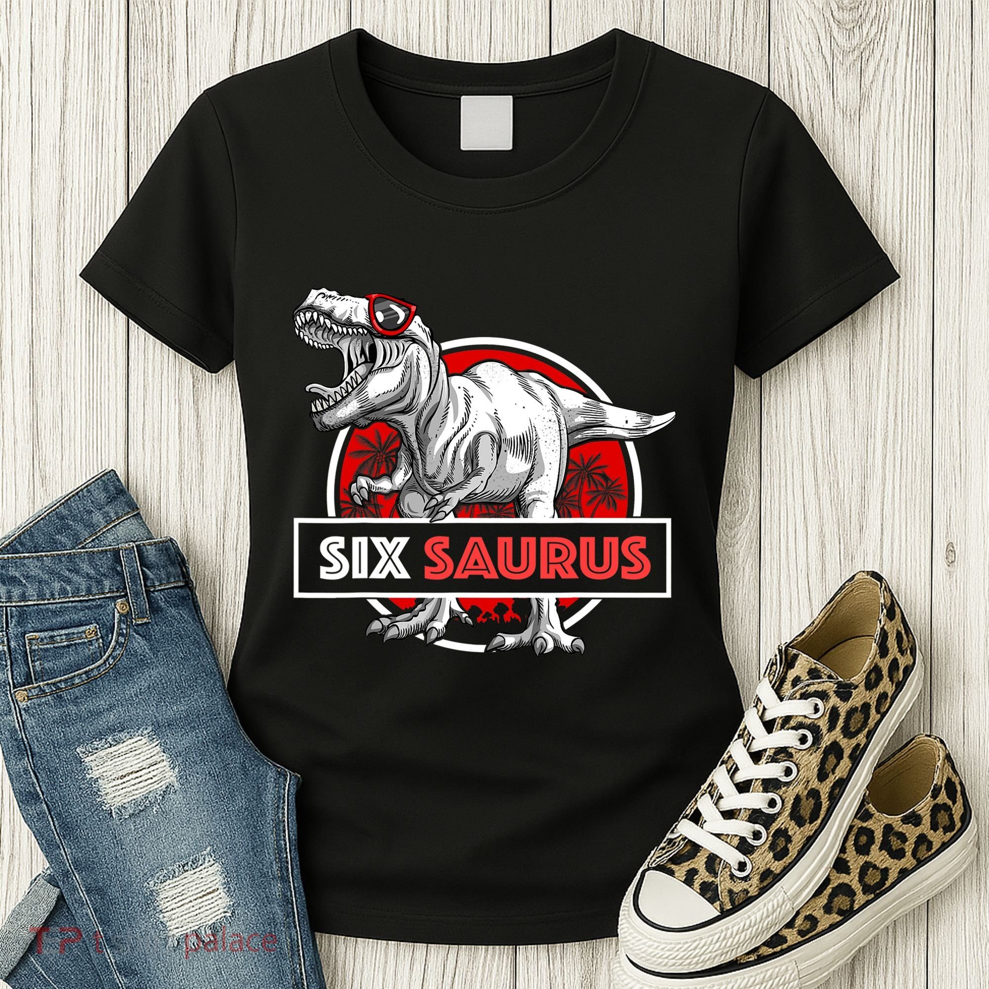 I am Six Saurus 6 Yrs Old T Rex for 6th Birthday Gift Women's T-Shirt
