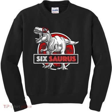 I am Six Saurus 6 Yrs Old T Rex for 6th Birthday Gift Kids Sweatshirt