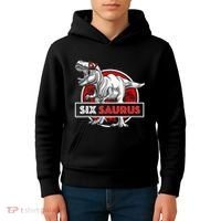 I am Six Saurus 6 Yrs Old T Rex for 6th Birthday Gift Kids Hoodie thumb 4