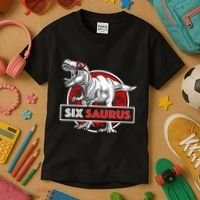 I am Six Saurus 6 Yrs Old T Rex for 6th Birthday Gift Kids T-Shirt thumb 3