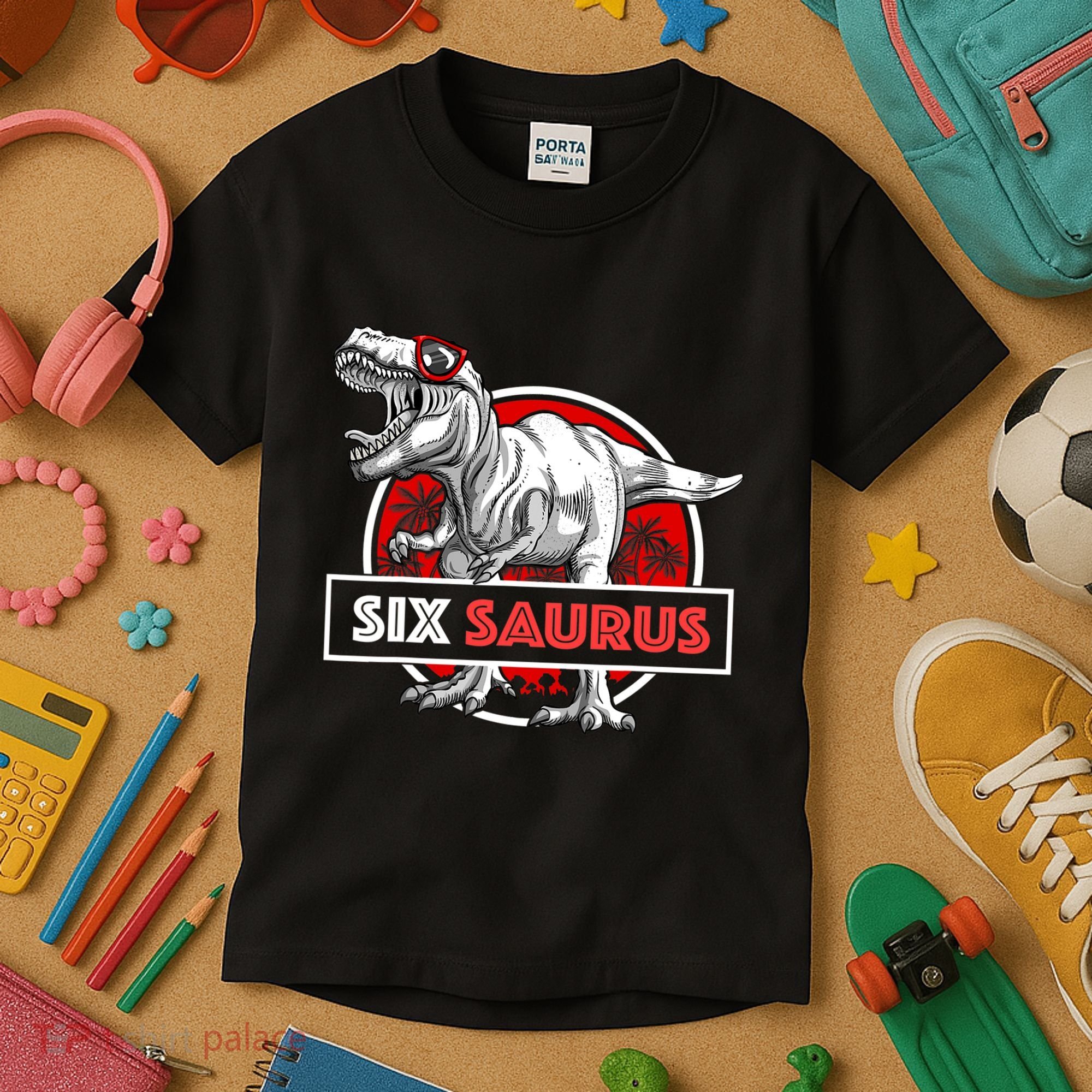 I am Six Saurus 6 Yrs Old T Rex for 6th Birthday Gift Kids T-Shirt