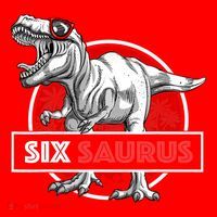 I am Six Saurus 6 Yrs Old T Rex for 6th Birthday Gift Santa Hat thumb 1